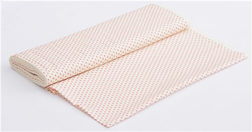 Dark Pink Cream Classic Circles Polka Dots Fabric by