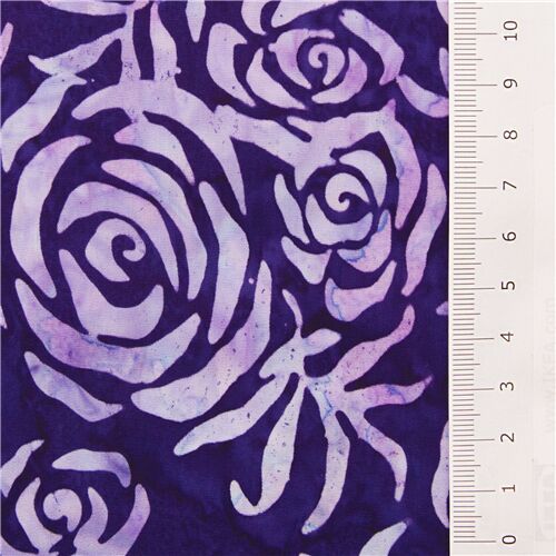 Dark purple Timeless Treasures rose batik fabric with tie dye effect ...