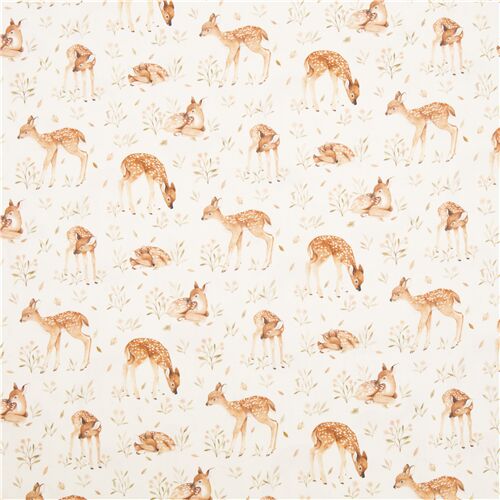 Dear Stella cream background detailed illustrated fawn with flowers and ...