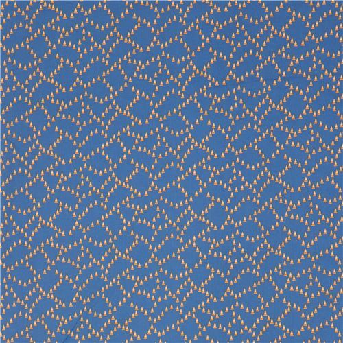 Remnant (19 x 112 cm) - Dear Stella dark blue fabric with small traffic cones 2