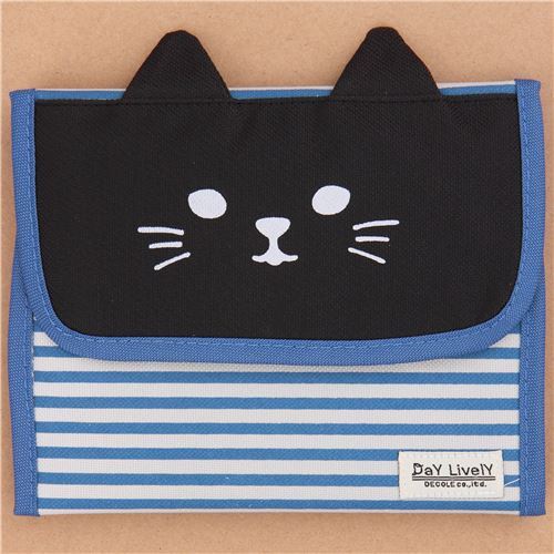 Decole cat stripe stationery organiser bag Japan modeS4u