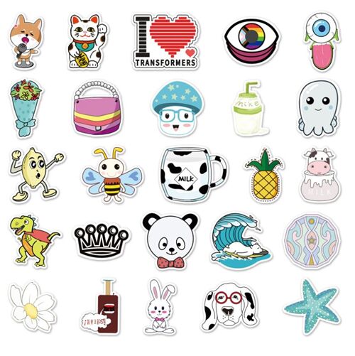 Kawaii Typewriter Die Cut Stickers - Set of 20