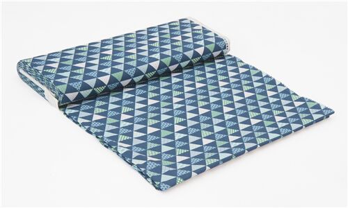 日本の自然布 Blue Triangles Traditional Japanese Patterns Fabric by Japanese
