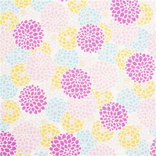 Multicolour Chrysanthemum Dense Blooms Fabric