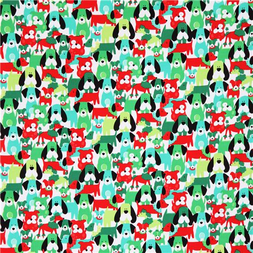 Dog Dang It Michael Miller green dog fabric USA - modeS4u