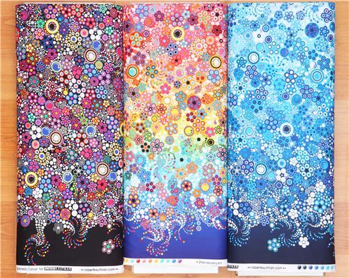 Remnant 39 cm - Effervescence Digital Robert Kaufman fabric with circles in blue 4