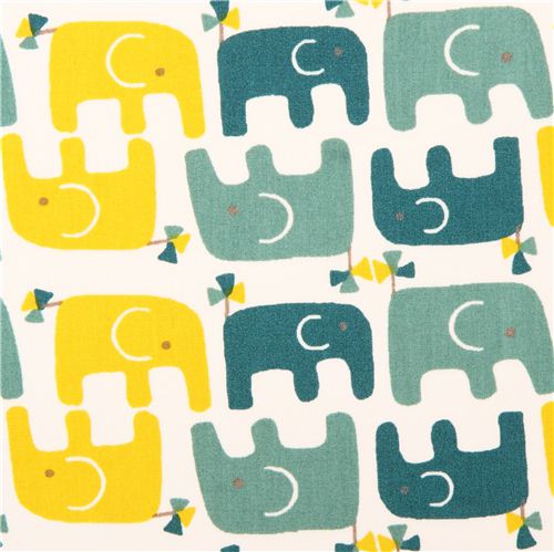 Ellie Stagger Boy elephant birch organic fabric teal Frolic 1