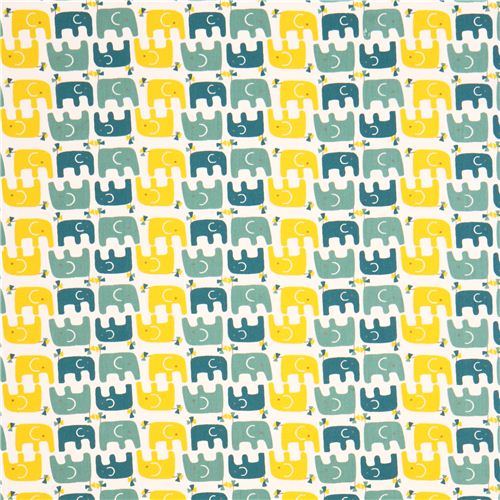Ellie Stagger Boy elephant birch organic fabric teal Frolic 2