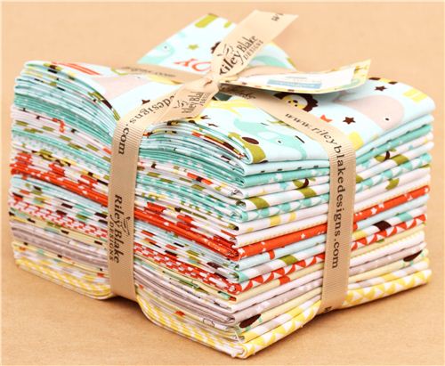 Fat Quarter Elefant Flugzeug Stoff Bndel Oh Boy Riley Blake 1