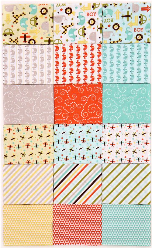Fat Quarter Elefant Flugzeug Stoff Bndel Oh Boy Riley Blake 3