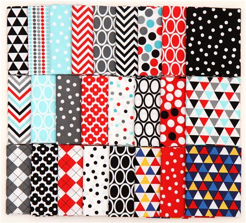 Fat Quarter fabric bundle Ann Kelle black Robert Kaufman 3