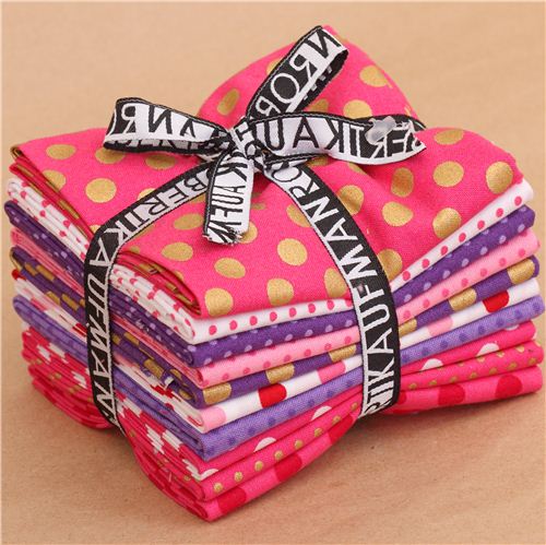 Fat Quarter fabric bundle Dress Up Gold Robert Kaufman 1