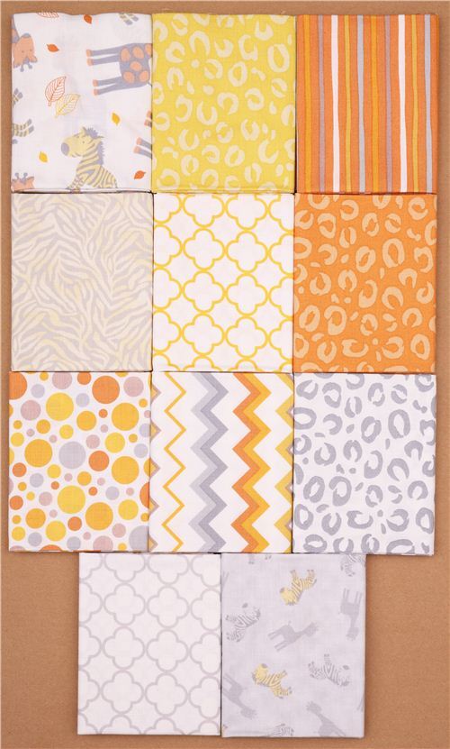 Fat Quarter Stoff Bndel Tier orange Quilting Treasures 2