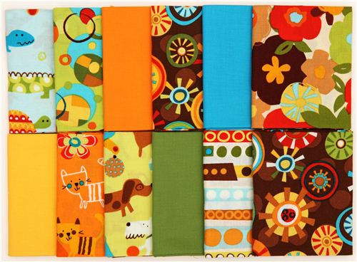 Fat Quarter Stoff B�ndel Tierstoff bermuda Robert Kaufman 3