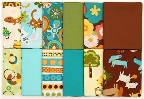 Fat Quarter fabric bundle animals nature by Robert Kaufman 3