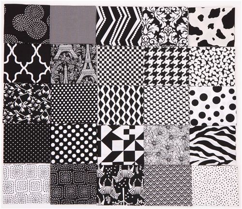 Fat Quarter fabric bundle black & white Michael Miller USA dots gingham 3