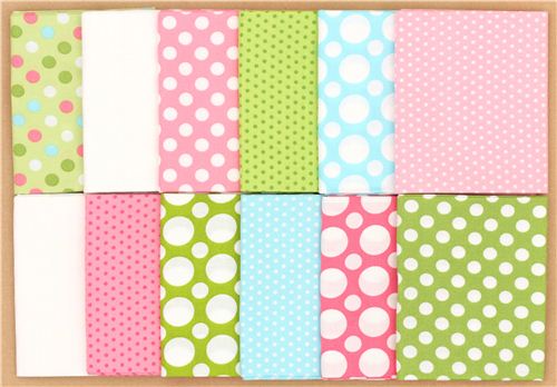 Fat Quarter fabric bundle dots Gelato pink by Robert Kaufman 3