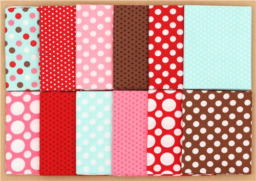 Fat Quarter fabric bundle dots ice cream Robert Kaufman 3