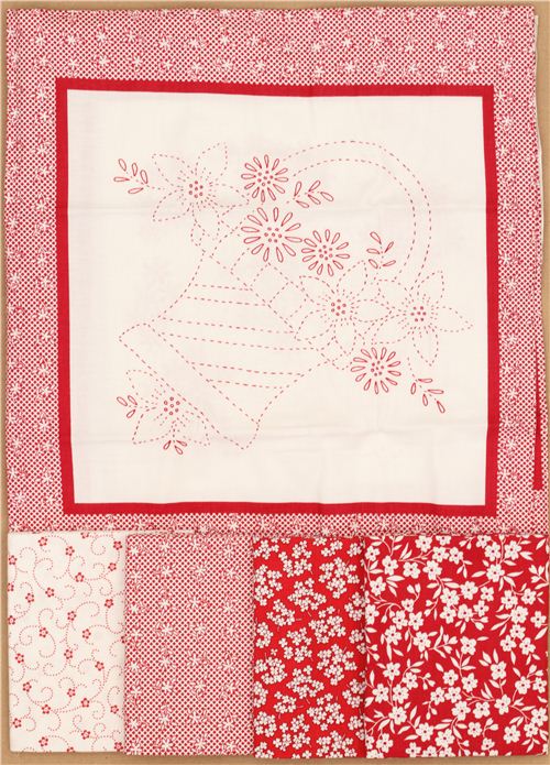 Fat Quarter fabric bundle flowers red by Robert Kaufman modes4u