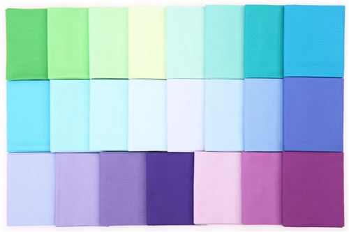 Fat Quarter fabric bundle green purple Sunset Robert Kaufman 3