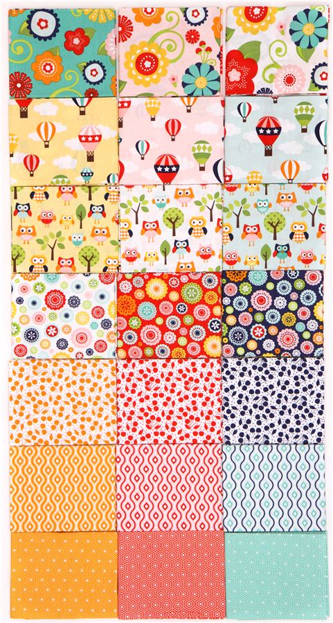 Fat Quarter flower owl fabric bundle Lazy Day Riley Blake 3