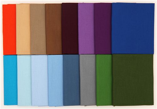 Fat Quarter Bio-Stoff B�ndel braun blau Robert Kaufman 3