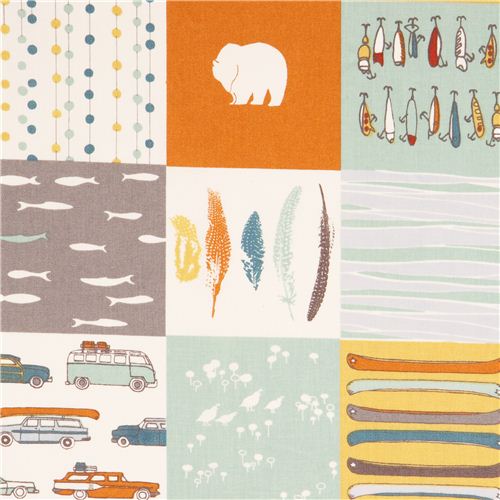 Tissu bio birch en popeline cru Feather River Patch Patchwork, camping & fort  Tissu