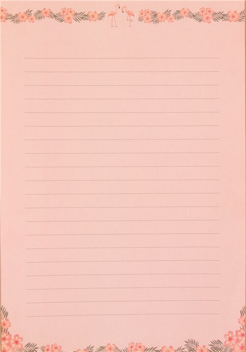 Flamingo letter set pastel peach 3 envelopes 6 sheets paper 2