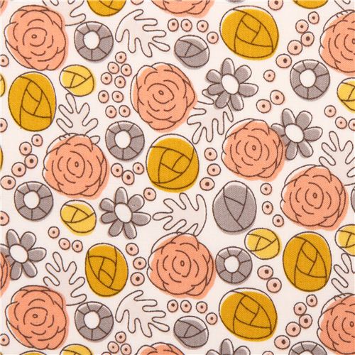 Whimsy Yellow Design Floral Whimsy yellow Cloud 9 organic fabric Grey Abbey Fabric by Cloud ...