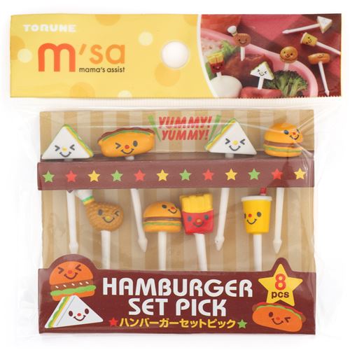 Food face hamburger hot dog sandwich food picks for Bento Box Lunch Box Bento Accessories