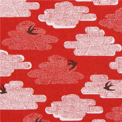Free As A Bird red bird Cloud 9 animal organic fabric Fabric by Cloud 9