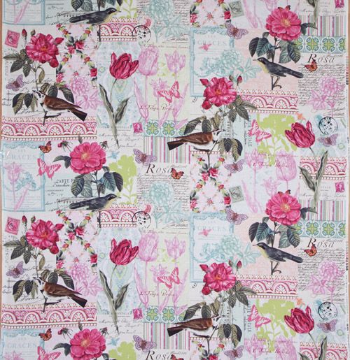 French theme Michael Miller fabric pink flowers Flower Fabric