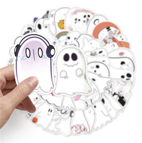 1000 Pegatinas De Fantasmas Halloween - Iridiscentes, Impermeables, Autoadhesivas, 3 Cm