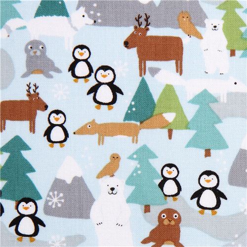 Frozen Kisses winter landscape fabric Timeless Treasures Fabric