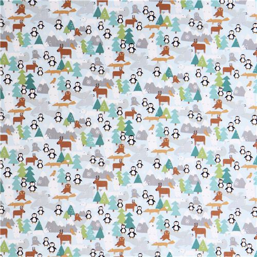 Frozen Kisses winter landscape fabric Timeless Treasures 2