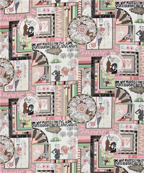 アレキサンダーヘンリー生地 　ghastlie love 110×90 Remnant (35 x 112 cm) - Ghastlie Love fabric by Alexander Henry