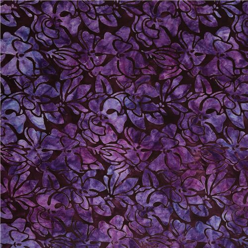 Grape purple batik flower fabric by Robert Kaufman - modeS4u