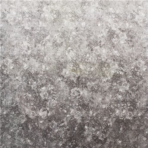 Gray floral print Quilting Treasures color graded US fabric modeS4u