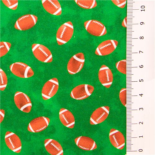 Green fabric leather mini footballs fabric by Timeless Treasures USA ...