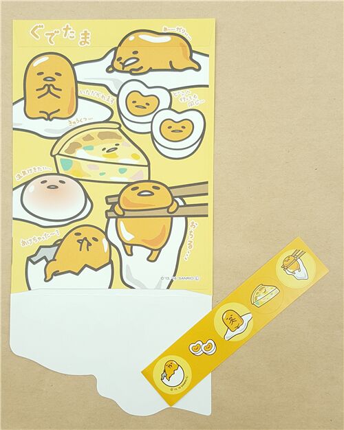 Gudetama envelope set with stickers 2