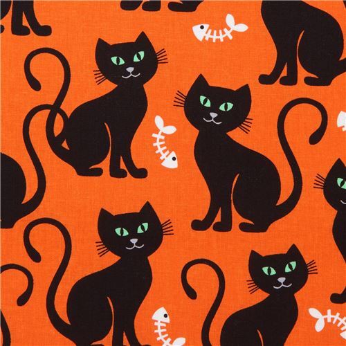 Halloween cat fabric by Michael Miller modeS4u