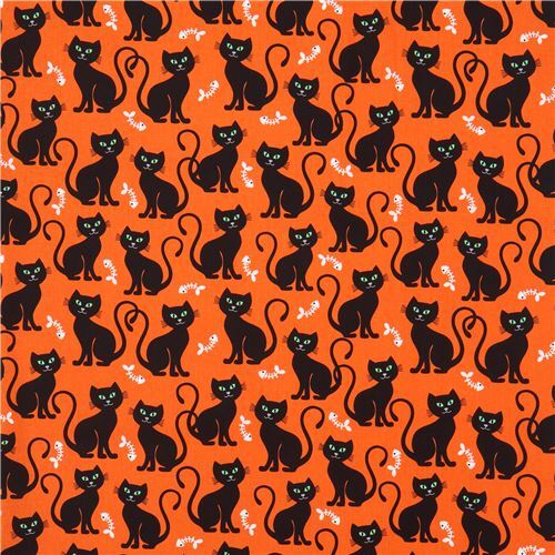 Halloween cat fabric by Michael Miller - modeS4u