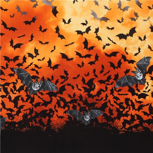 Halloween double border bat fabric by Timeless Treasures Fabric by ...