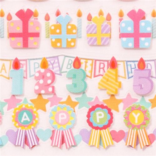 Happy Birthday present stickers from Japan Crux modeS4u