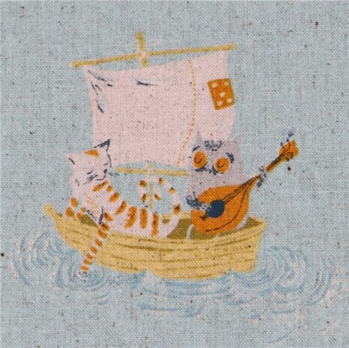 Heather Ross Kokka fabric Far Far Away 2 Cats 1