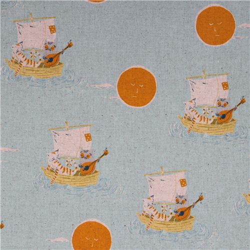 Heather Ross Kokka fabric Far Far Away 2 Cats 2