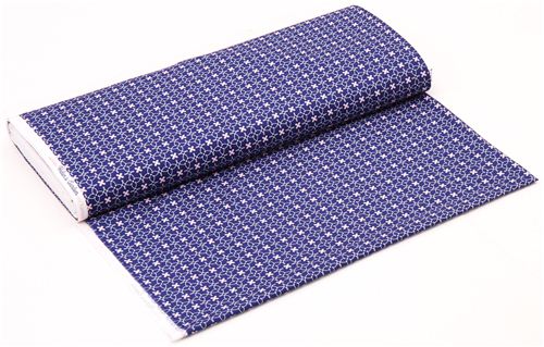 Helen's Garden navy blue flower fabric Michael Miller USA Fabric by ...