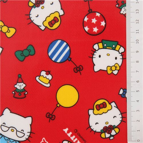 Hello Kitty 45. Jubiläum Wachstuch in Rot Fabric by Sanrio - modeS4u