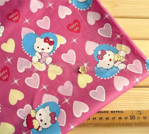 Hello Kitty Stoff pinke Herzen Sanrio 0,5m 1