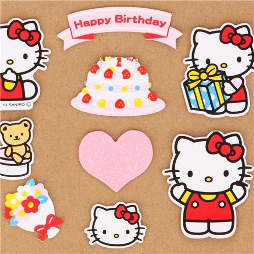 Hello Kitty Happy Birthday sponge sticker sack modeS4u